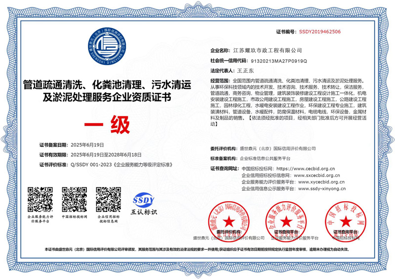 台城花园企业资质证书